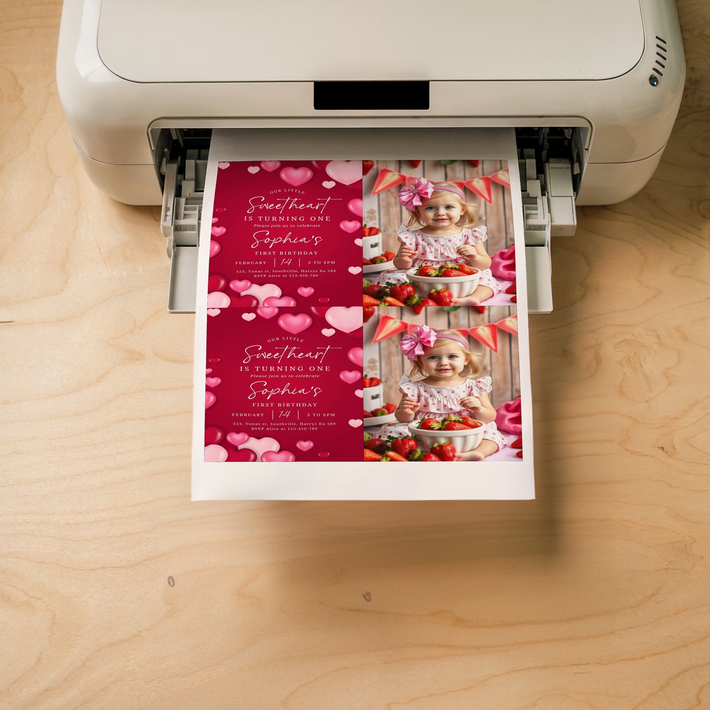 Sweetheart Birthday, First Birthday, Valentine Birthday, Little Sweetheart, Valentine Invitation, Photo Invite 1st Birthday Evite, 0476