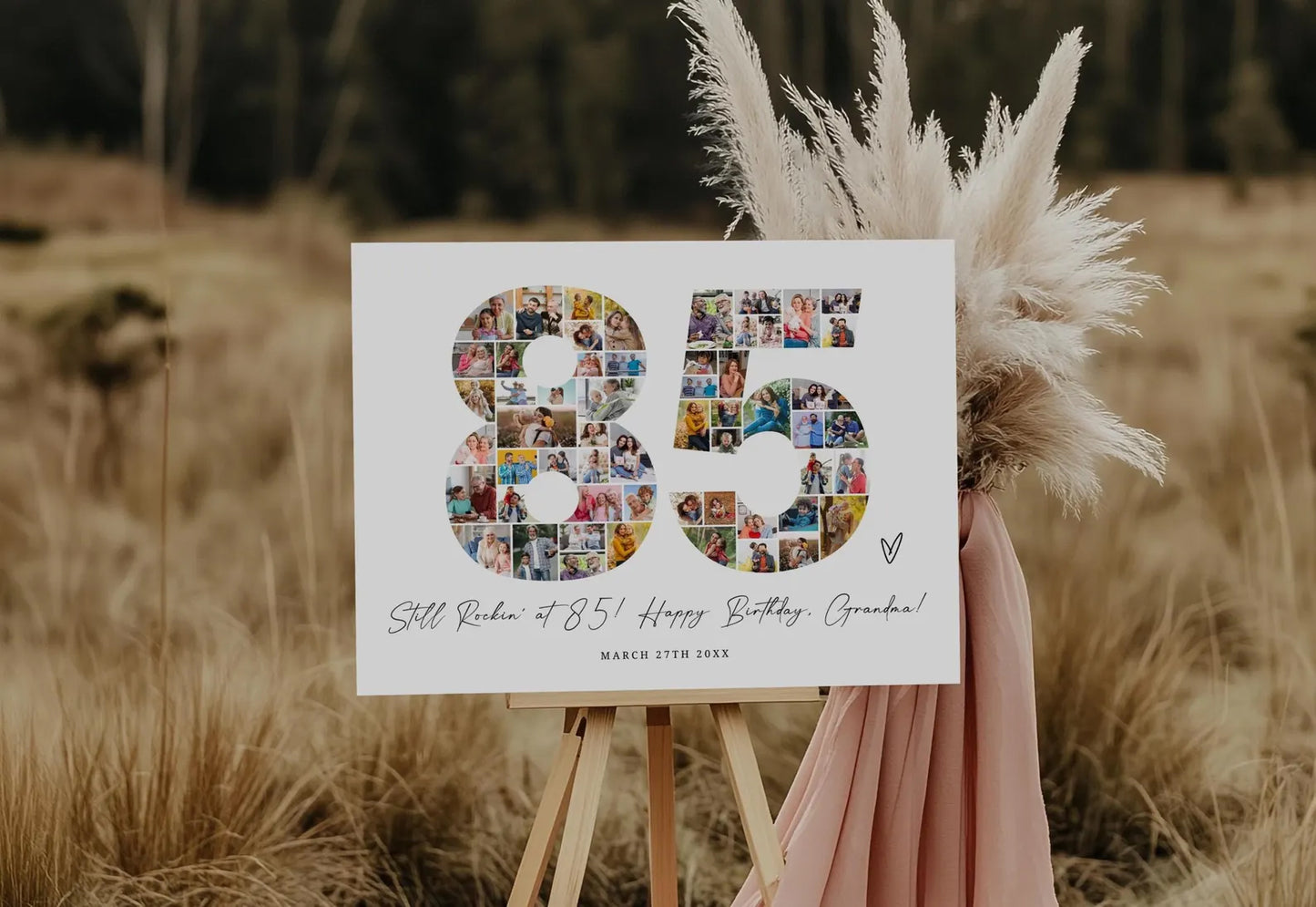 85th Birthday Editable Photo Collage, 85th Birthday Number Collage, 85th Birthday Decorations, 85th Birthday Ideas, Photo Collage Gift Canva 0586