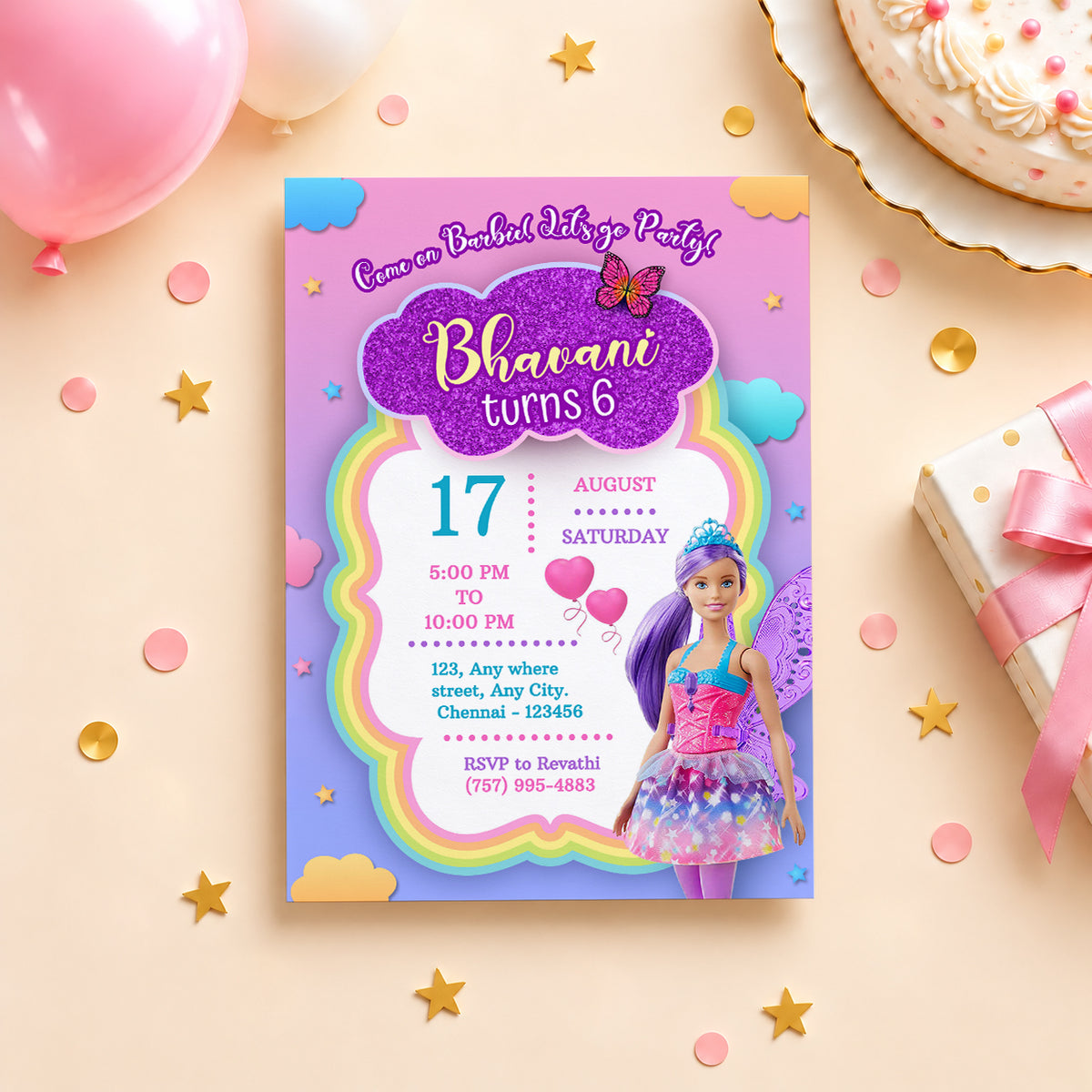 Barbie Birthday Invitation | Digital & Printed
