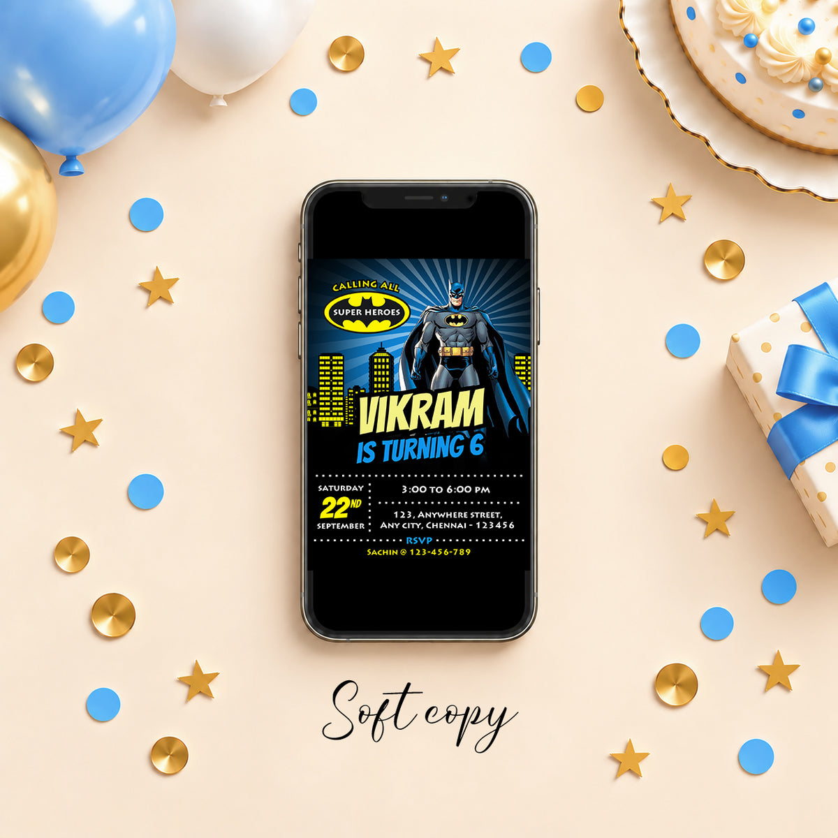 Batman Birthday Invitation | Digital & Printed