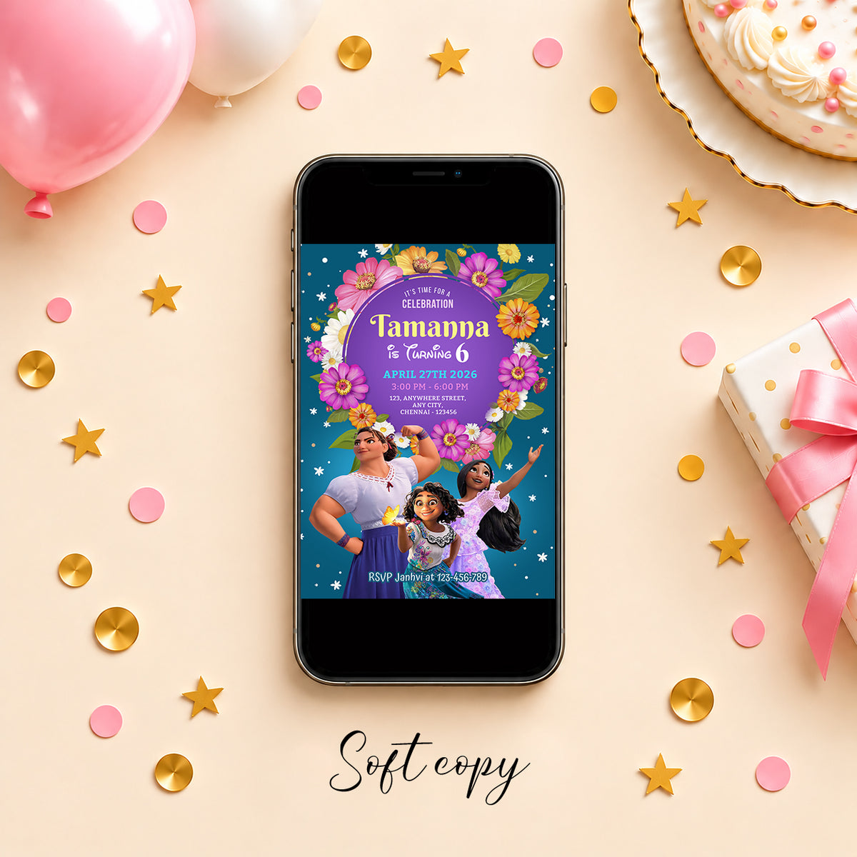Encanto 3 Sisters Birthday Invitation | Digital & Printed
