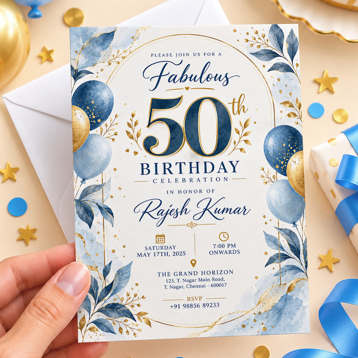 Fabulous 50th Birthday Celebration Invitation | Digital & Printed