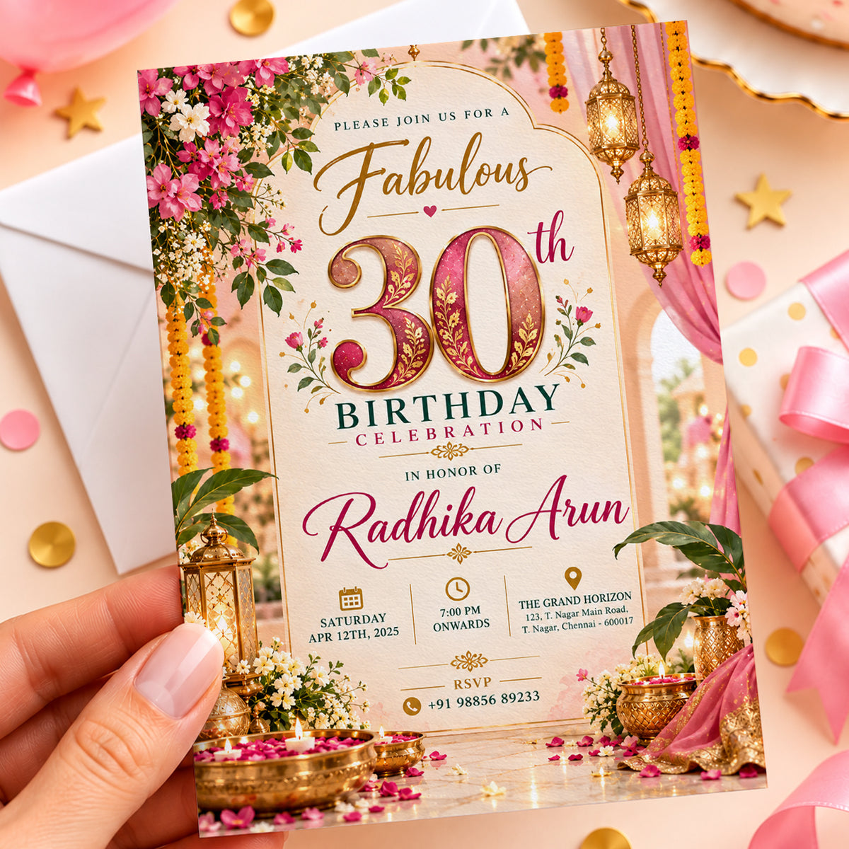 Fabulous Pink 30th Birthday Celebration Invitation | Digital & Printed