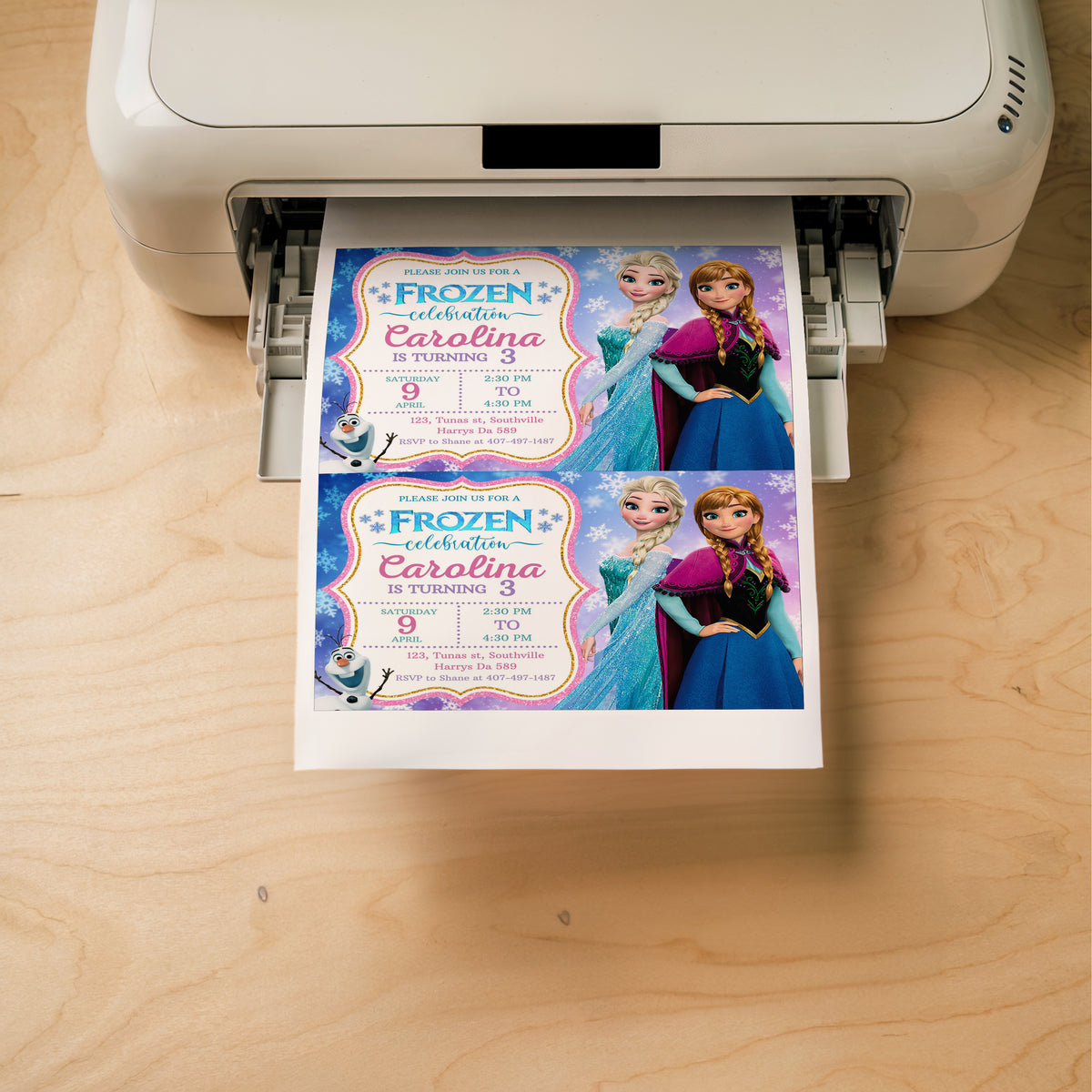 Frozen Birthday Invitation Template, Printable Invitation, Girl Birthday, Evite, Digital Invite, 0621