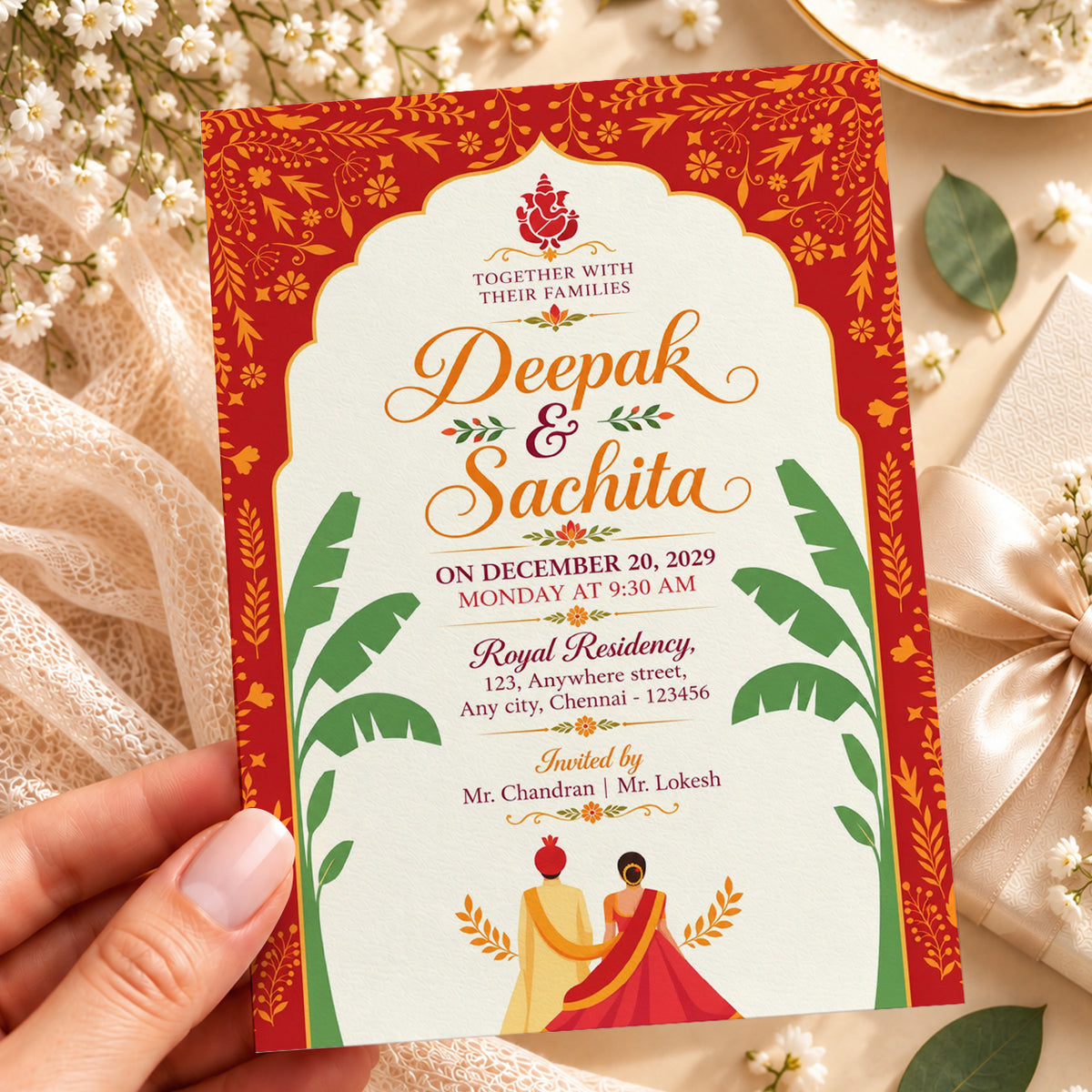Hindu Traditional Wedding Invitation | Digital & Printed