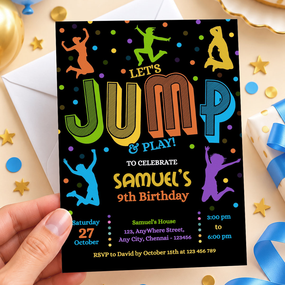 Jump Birthday Invitation | Digital & Printed