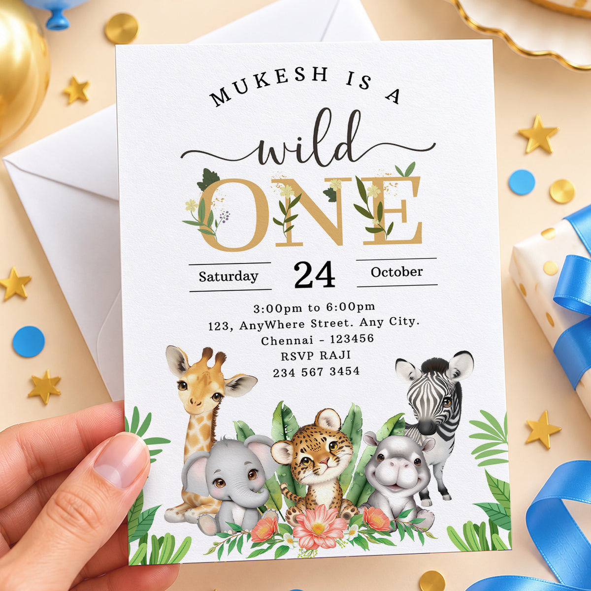 Jungle Birthday Invitation| Digital & Printed