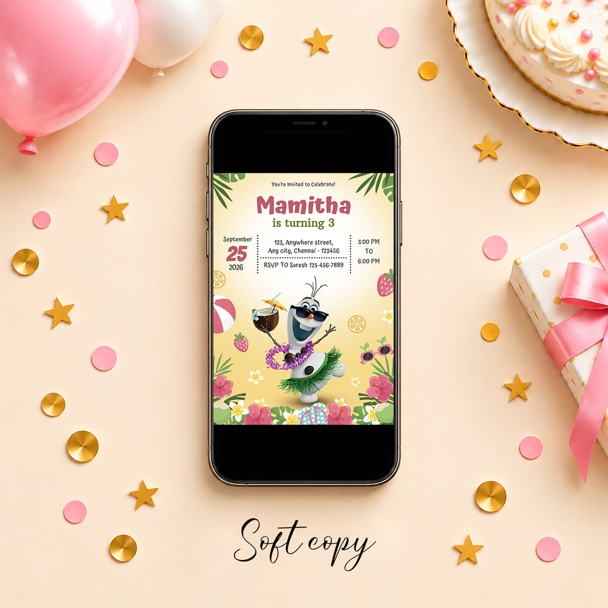 Olaf Birthday Invitation | Digital & Printed