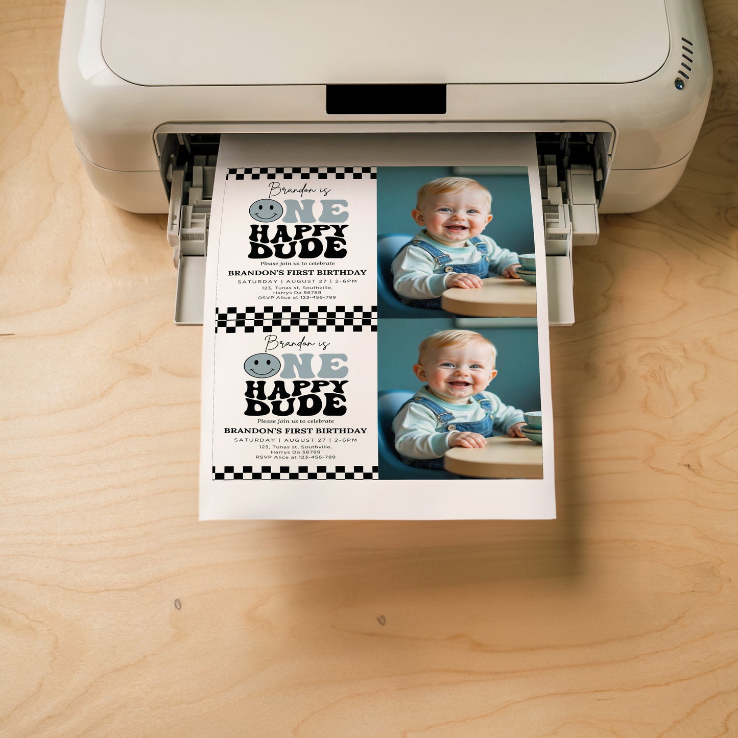 One Happy Dude Birthday Invitation Photo One Happy Dude Editable Birthday Invite One Happy Dude Evite Boys first birthday invitation 0634