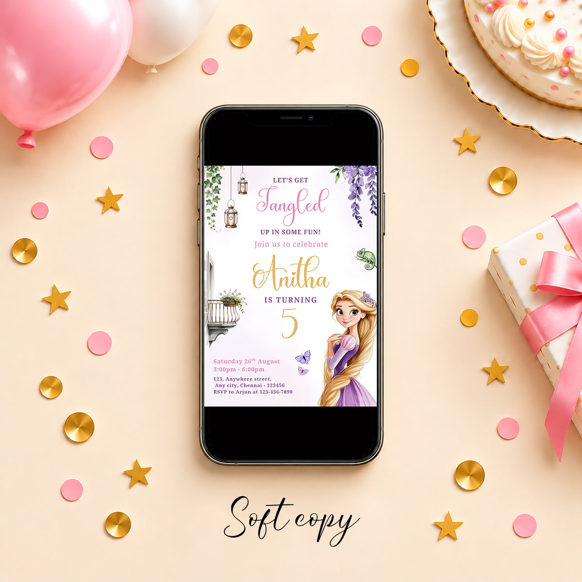 Rapunzel Birthday Invitation | Digital & Printed