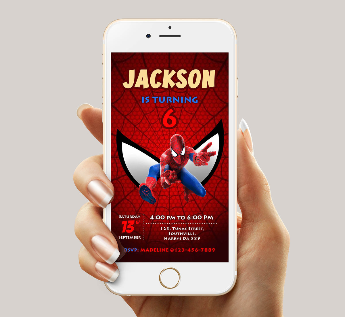 Spiderman Birthday Invitation Template, Girl Birthday, Evite, Digital Invite, 0035