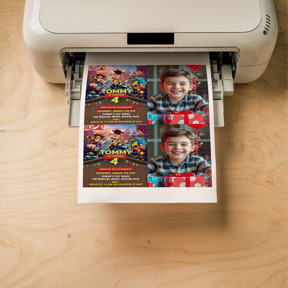 Toy Story Photo Birthday Invitation Template, Printable Photo Invitation, Boy Birthday, Evite, Digital Invite, 0011