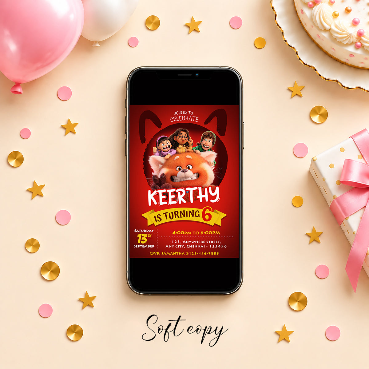 Turning Red Birthday Invitation | Digital & Printed