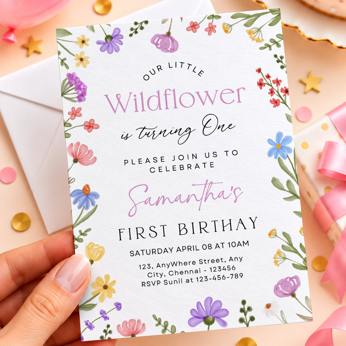 Wildflower Birthday Invitation | Digital & Printed (Copy)