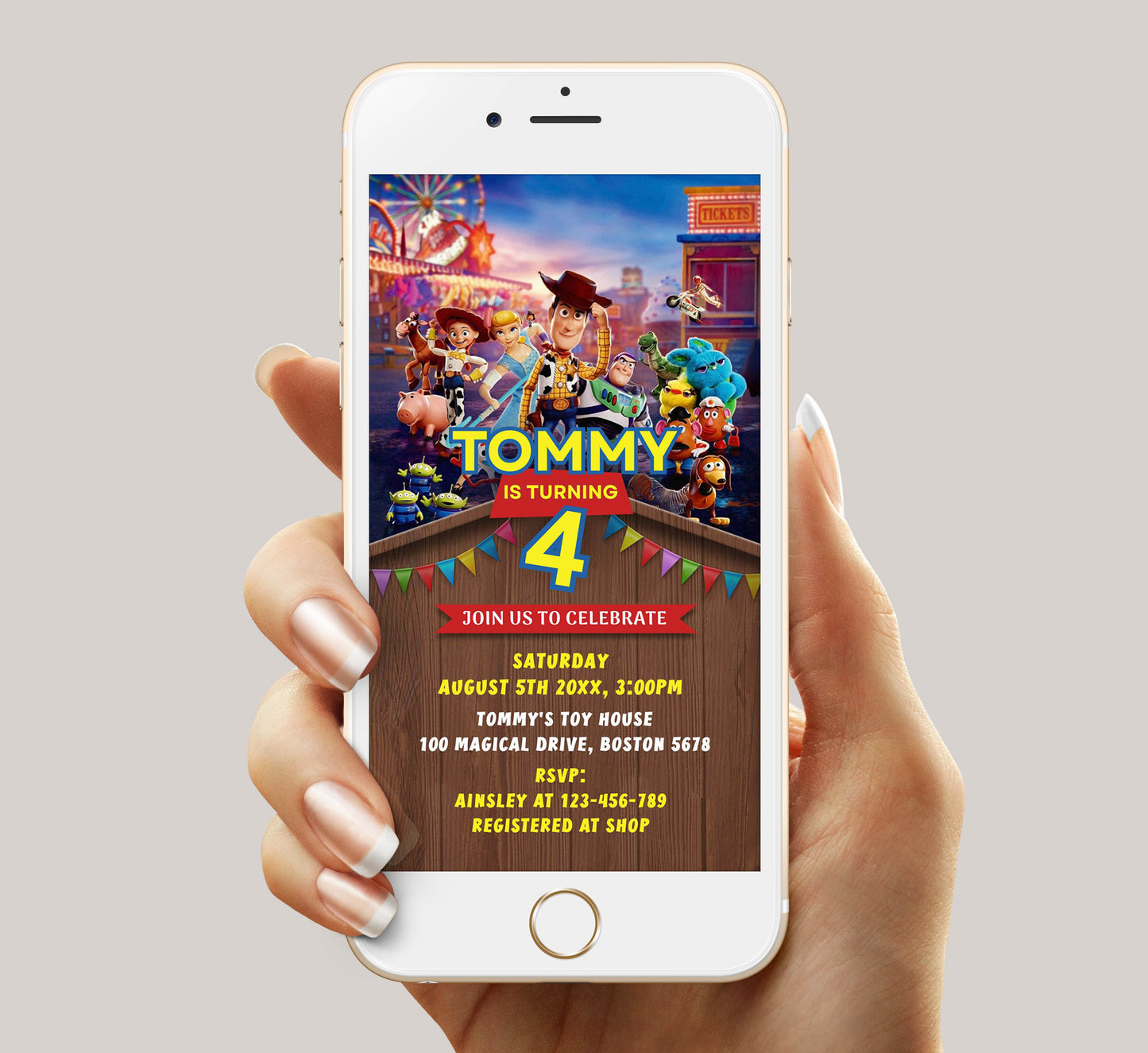 Toy Story Birthday Invitation Template, Boy Birthday, Evite, Digital Invite,  0011