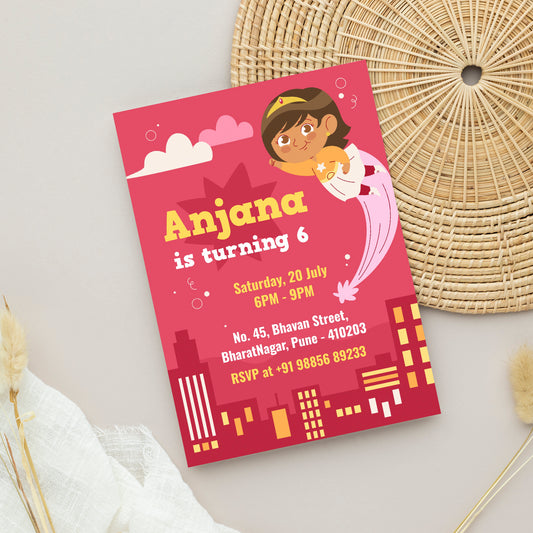 Super Birthday Birthday Invitation Template, Printable Invitation, Girl Birthday, Evite, Digital Invite,  B121
