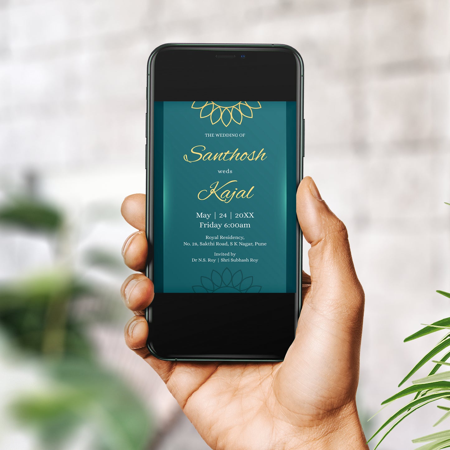 Teal Blue Palette Wedding Invitation Template, Printable Invitation, Evite, Digital Wedding Invite,  – W101