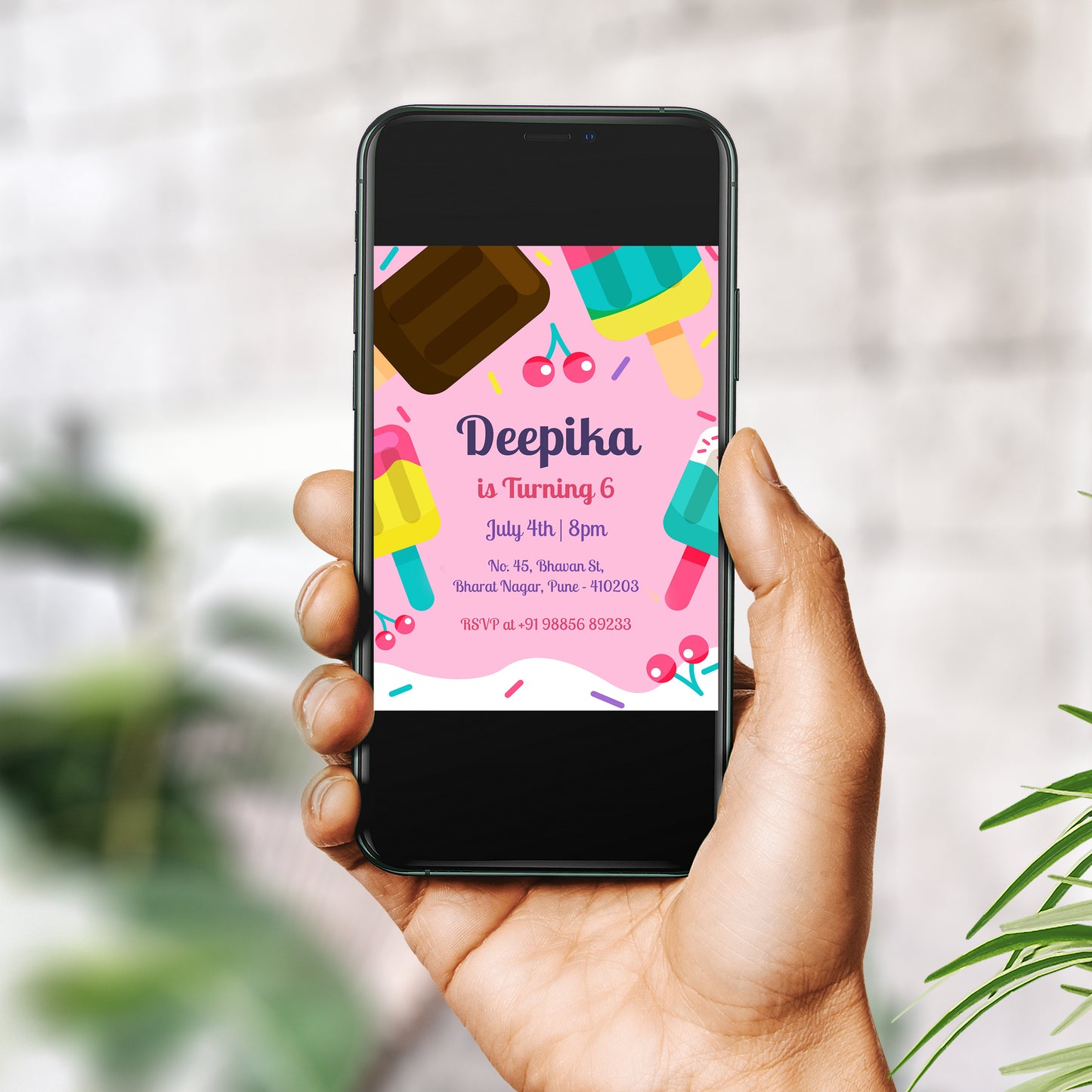 Ice Pop Birthday Invitation Template, Printable Invitation, Girl Birthday, Evite, Digital Invite,  - B050