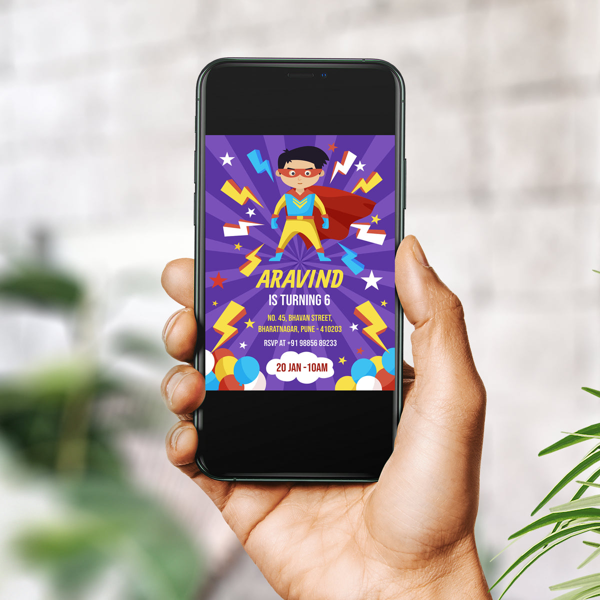 Super Boy Birthday Invitation Template, Printable Invitation, Boy Birthday, Evite, Digital Invite, B122