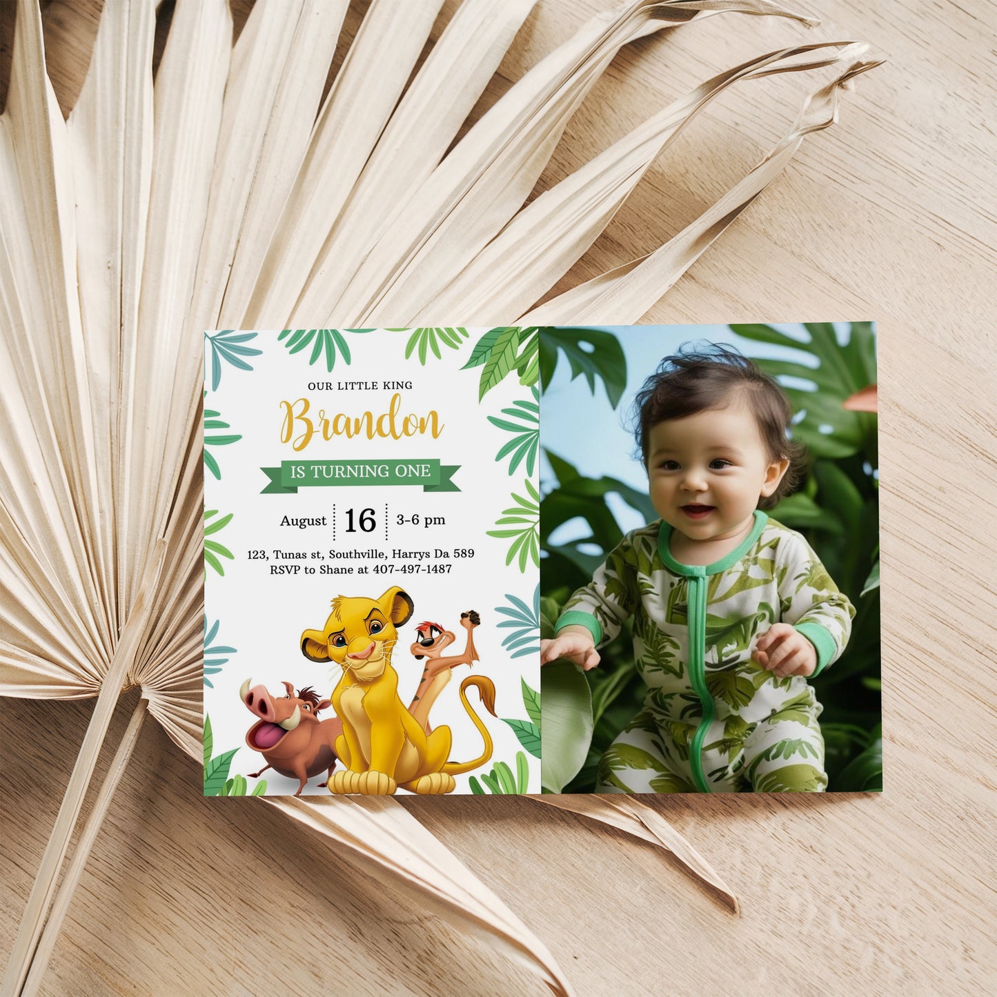 Lion King Invitation Lion King Birthday Invitation Lion King Party Invites Lion King Editable Invitation Lion King Digital Card, Canva, 0330