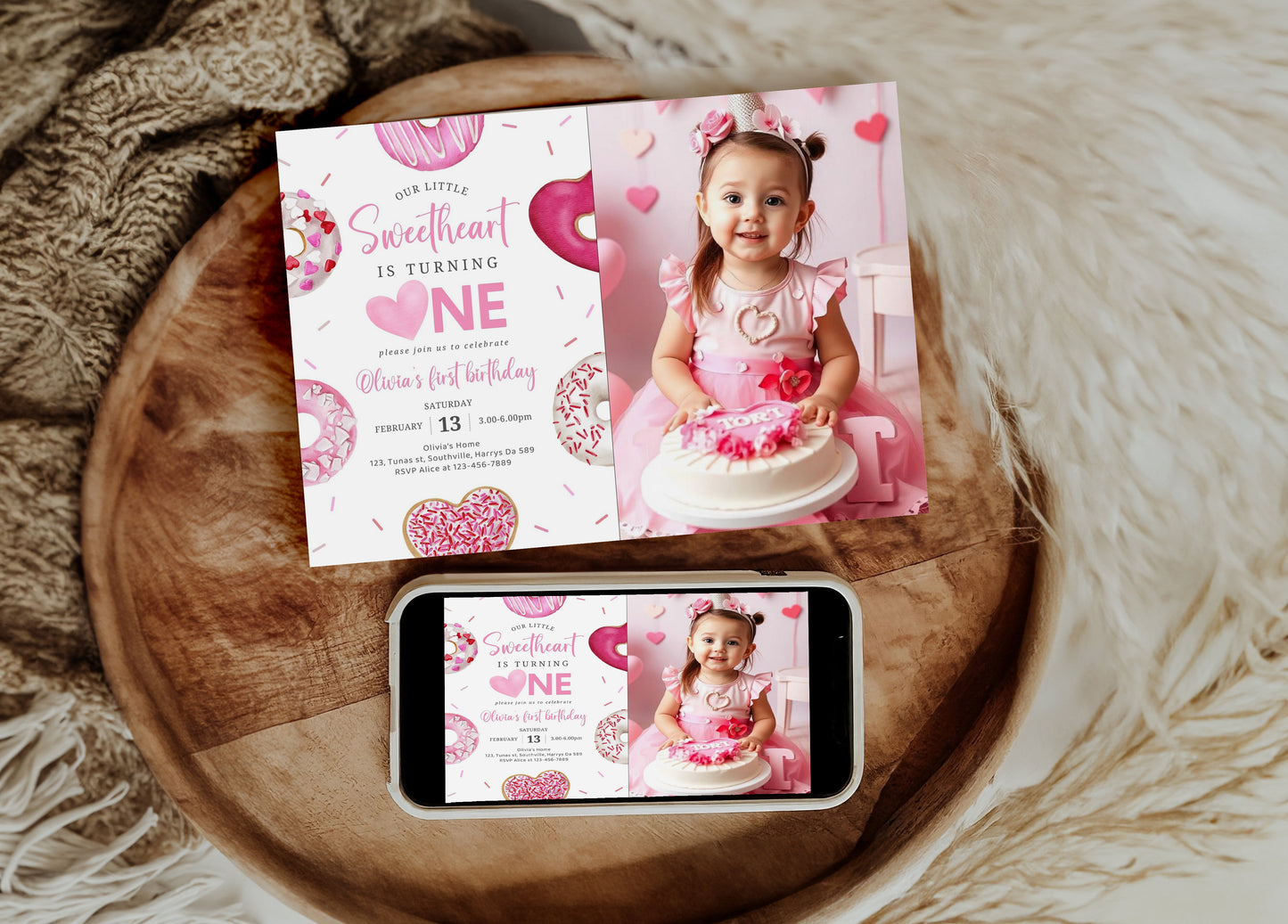 Sweetheart Birthday, First Birthday, Valentine Birthday, Little Sweetheart, Valentine Invitation, Photo Invite 1st Birthday Evite, 0472