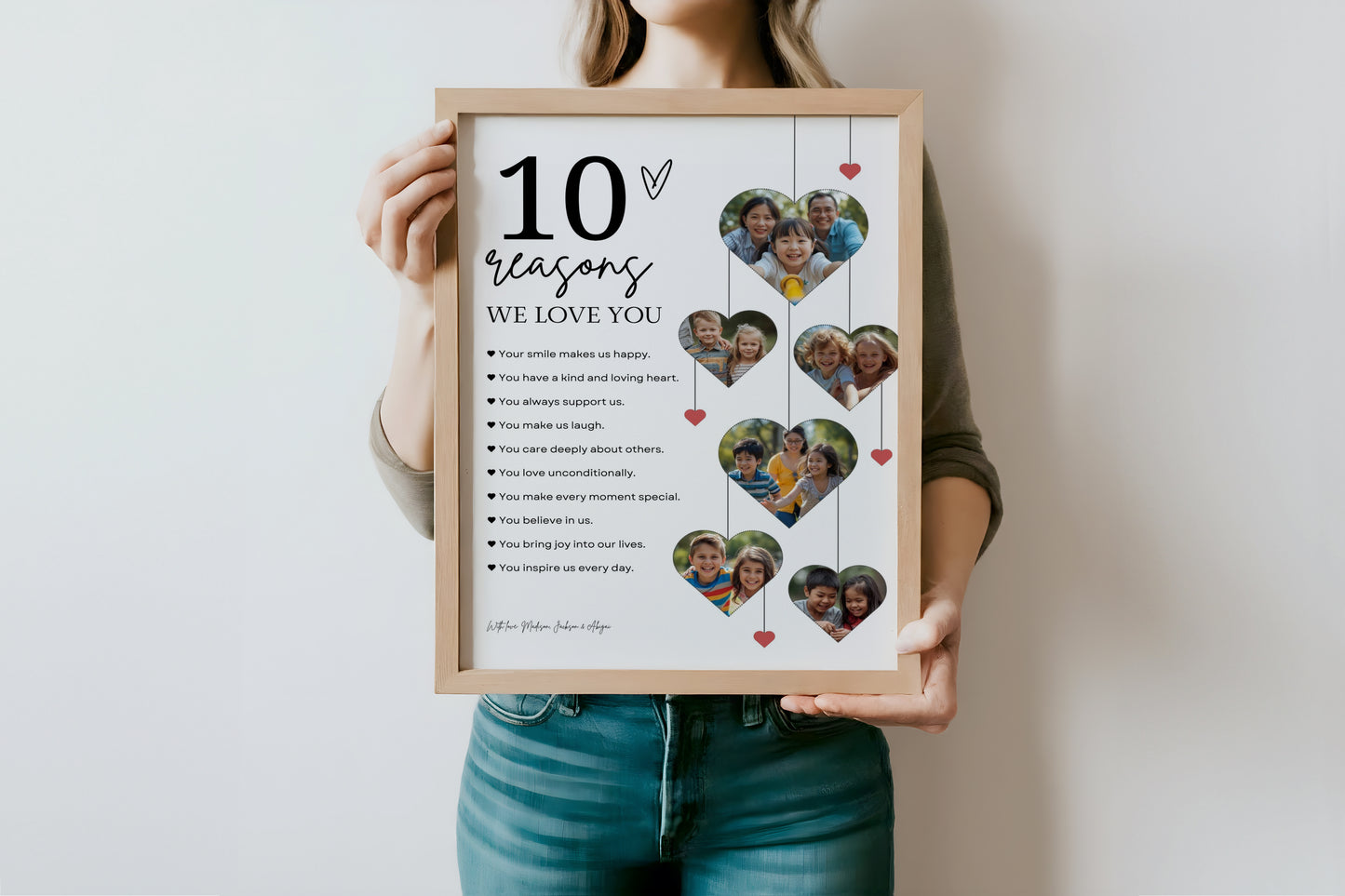 10 Reasons We Love You Poster With Pictures Template, Printable 10th Birthday Gift for Him or Her Editable, Personalized 10th Birthday Decor  0708