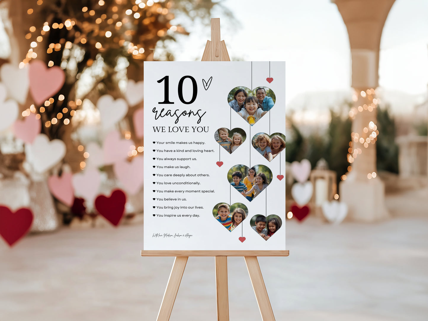 10 Reasons We Love You Poster With Pictures Template, Printable 10th Birthday Gift for Him or Her Editable, Personalized 10th Birthday Decor  0708