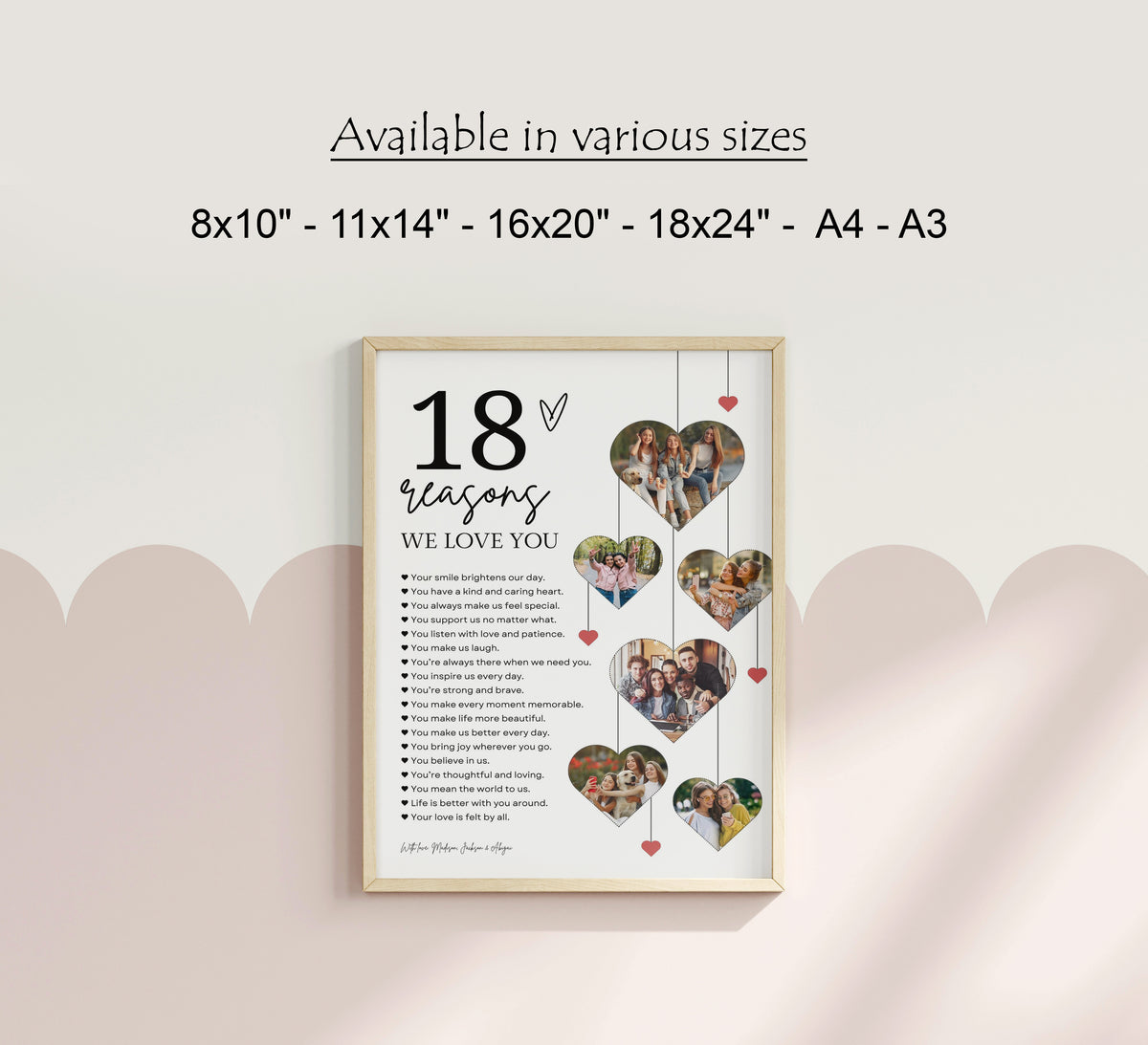 18 Reasons We Love You Poster With Pictures Template, Printable 18th Birthday Gift for Him or Her Editable, Personalized 18th Birthday Decor  0707