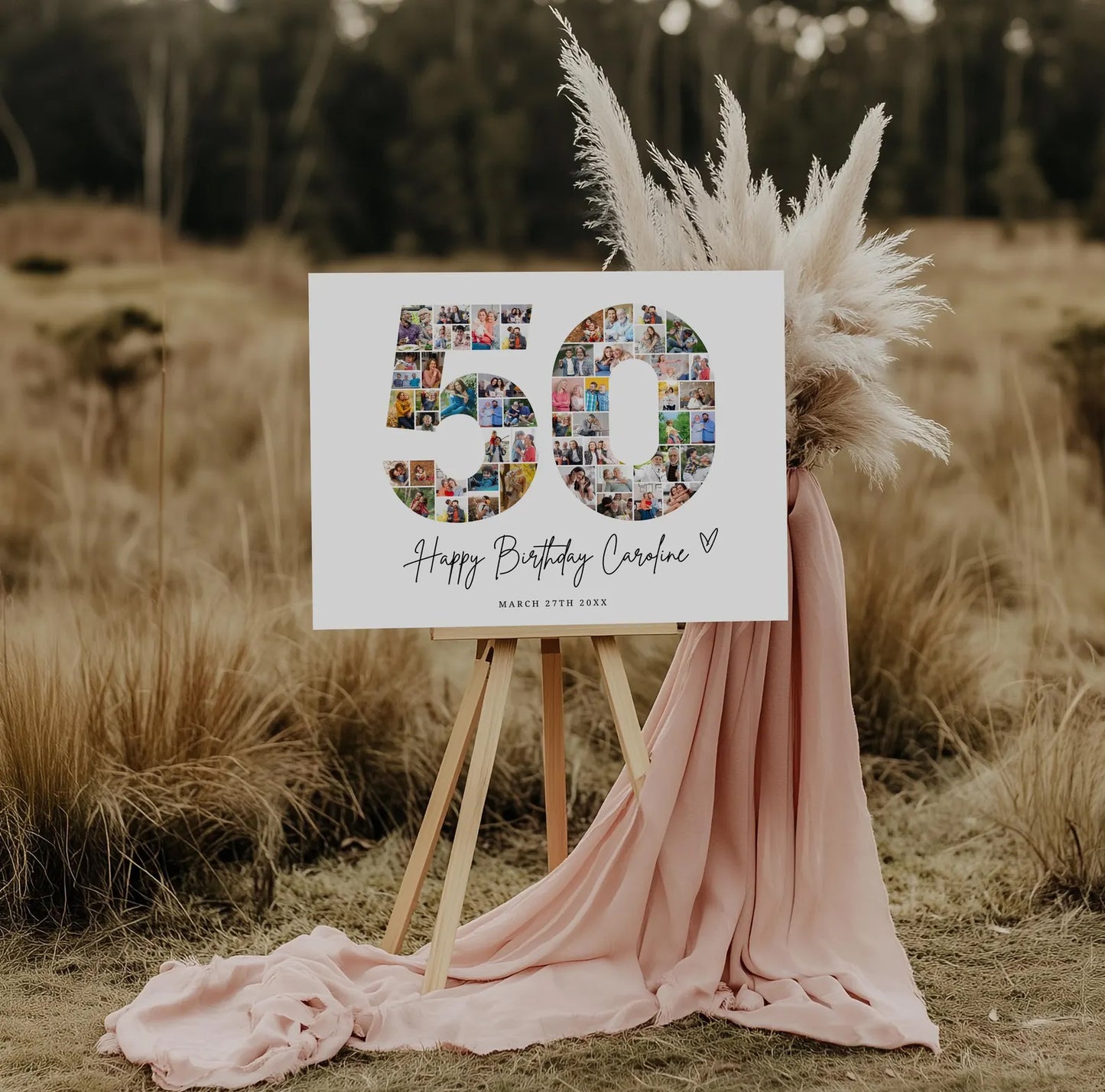 EDITABLE 50th Birthday Photo Collage, 50th Birthday Photo Poster Template, 50th Birthday Gifts, 50th Birthday Party Decorations, Canva 0597