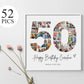 EDITABLE 50th Birthday Photo Collage, 50th Birthday Photo Poster Template, 50th Birthday Gifts, 50th Birthday Party Decorations, Canva 0597