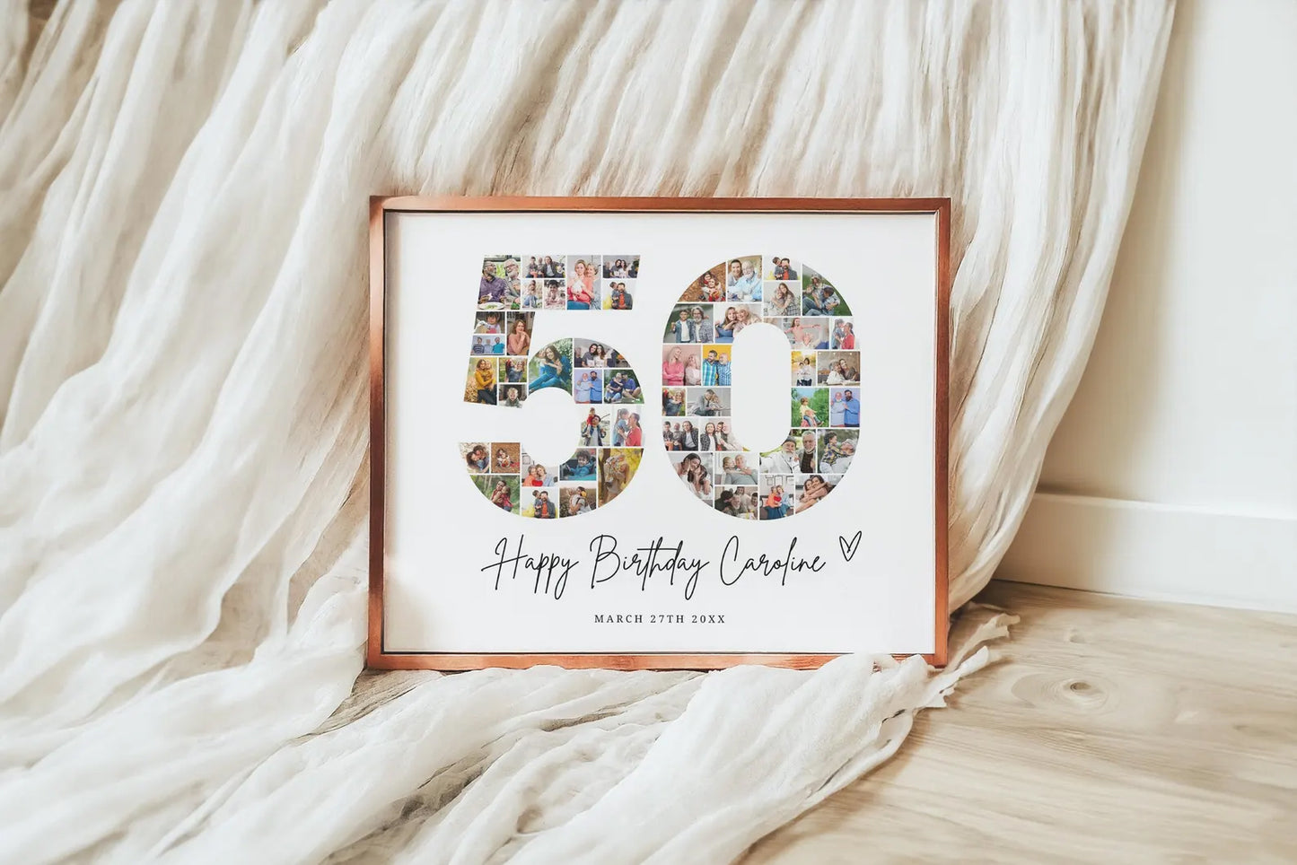 EDITABLE 50th Birthday Photo Collage, 50th Birthday Photo Poster Template, 50th Birthday Gifts, 50th Birthday Party Decorations, Canva 0597
