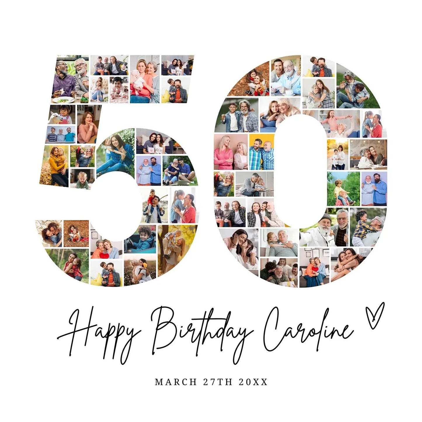 EDITABLE 50th Birthday Photo Collage, 50th Birthday Photo Poster Template, 50th Birthday Gifts, 50th Birthday Party Decorations, Canva 0597