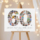 60th EDITABLE Photo Poster, Birthday Photo Collage, Birthday Collage, Number Collage, 60th Birthday Gift, 60th Birthday Decorations, Canva 0575