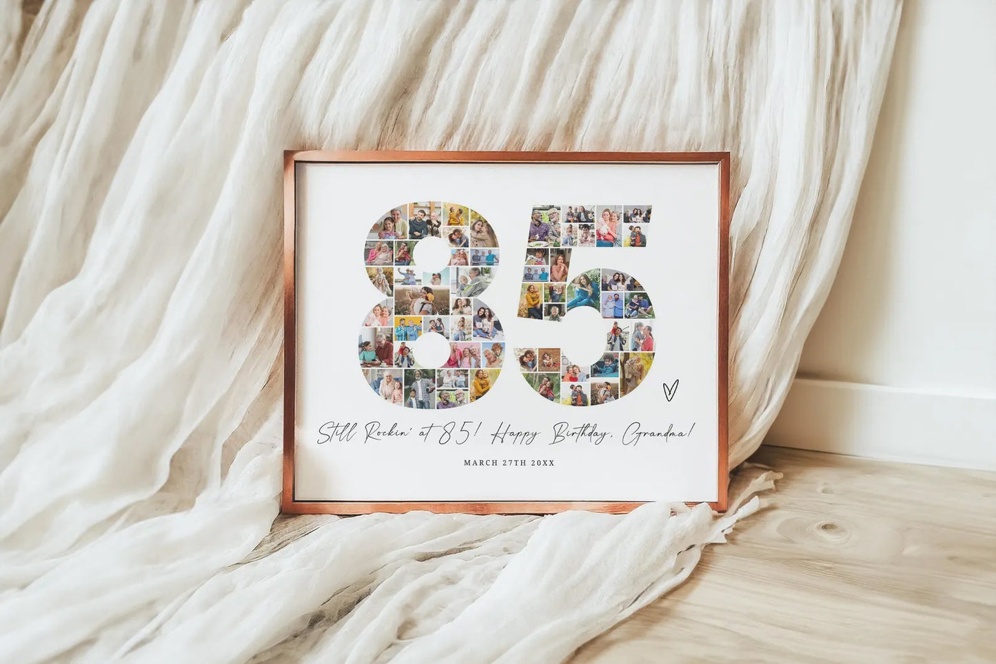 85th Birthday Editable Photo Collage, 85th Birthday Number Collage, 85th Birthday Decorations, 85th Birthday Ideas, Photo Collage Gift Canva 0586