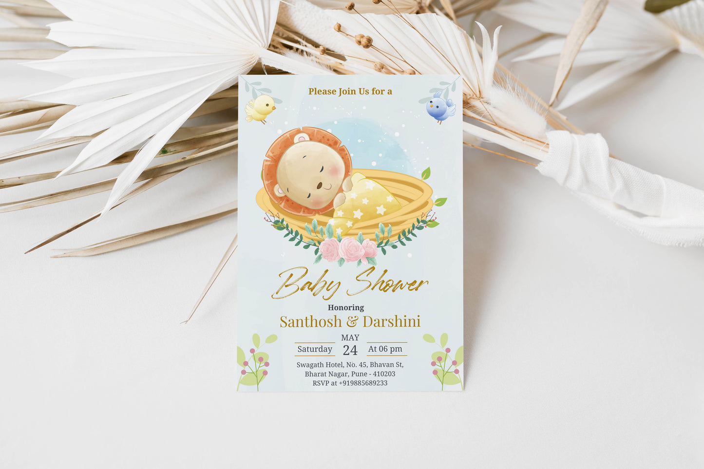 Sleeping Panda Baby Shower Invitation Template, Printable Invitation, Gender reveal, Evite, Digital Invite, – BS004