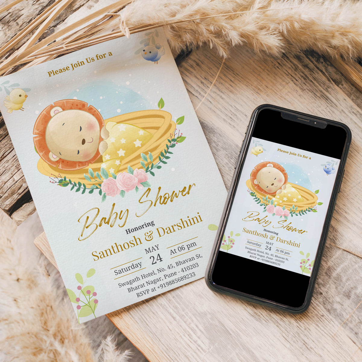 Sleeping Panda Baby Shower Invitation Template, Printable Invitation, Gender reveal, Evite, Digital Invite, – BS004