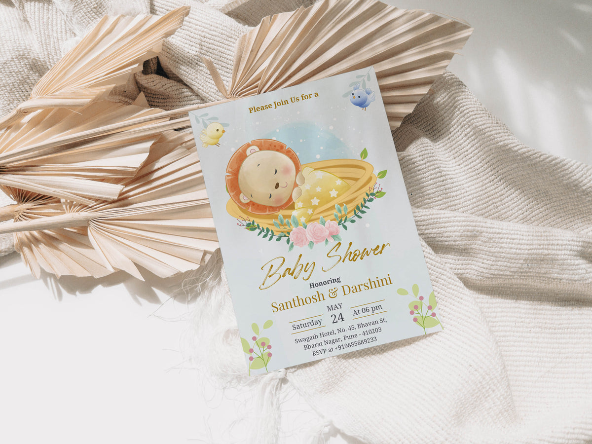 Sleeping Panda Baby Shower Invitation Template, Printable Invitation, Gender reveal, Evite, Digital Invite, – BS004