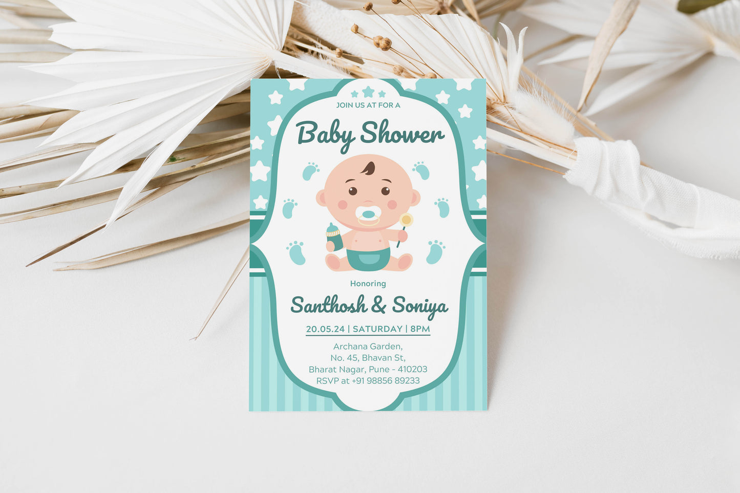 Feeding Baby Shower Invitation Template, Printable Invitation, Gender reveal, Evite, Digital Invite,  – BS011