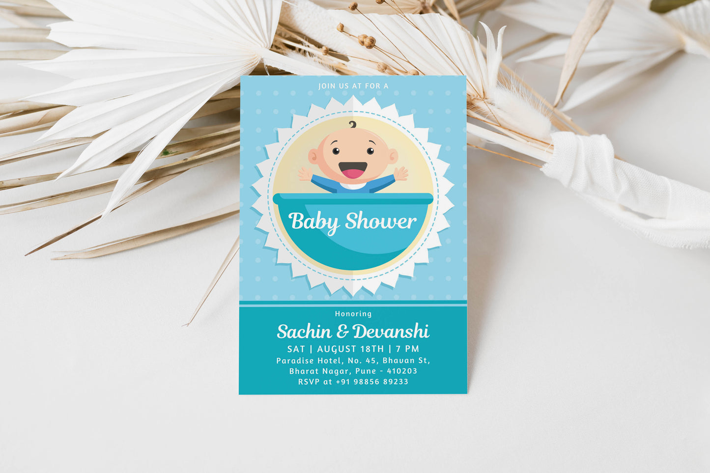 Shouting Baby Shower Invitation Template, Printable Invitation, Gender reveal, Evite, Digital Invite,  – BS013