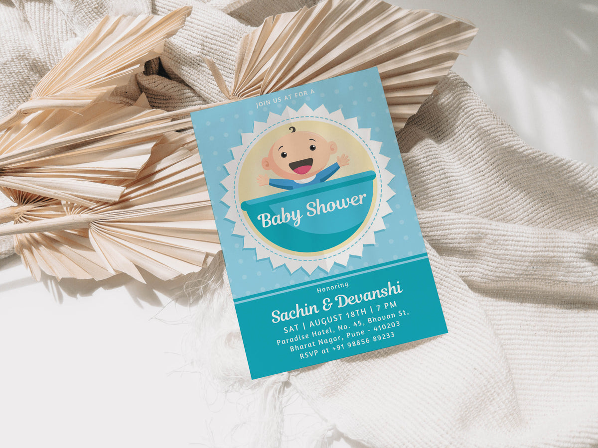 Shouting Baby Shower Invitation Template, Printable Invitation, Gender reveal, Evite, Digital Invite,  – BS013