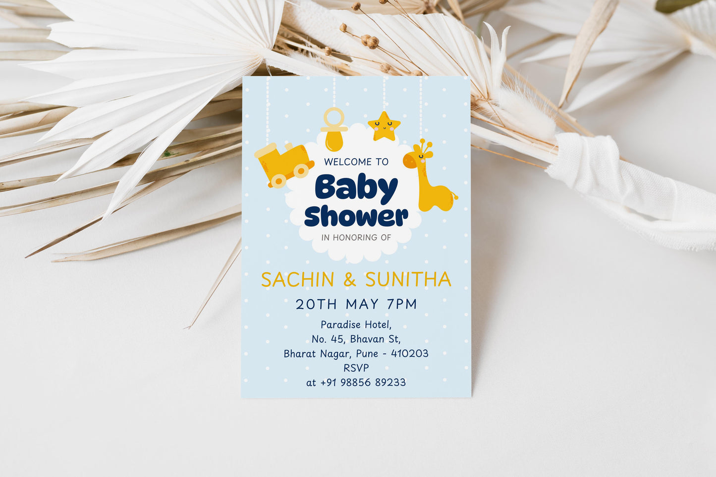 Fairy Baby Shower Invitation Template, Printable Invitation, Gender reveal, Evite, Digital Invite,– BS016