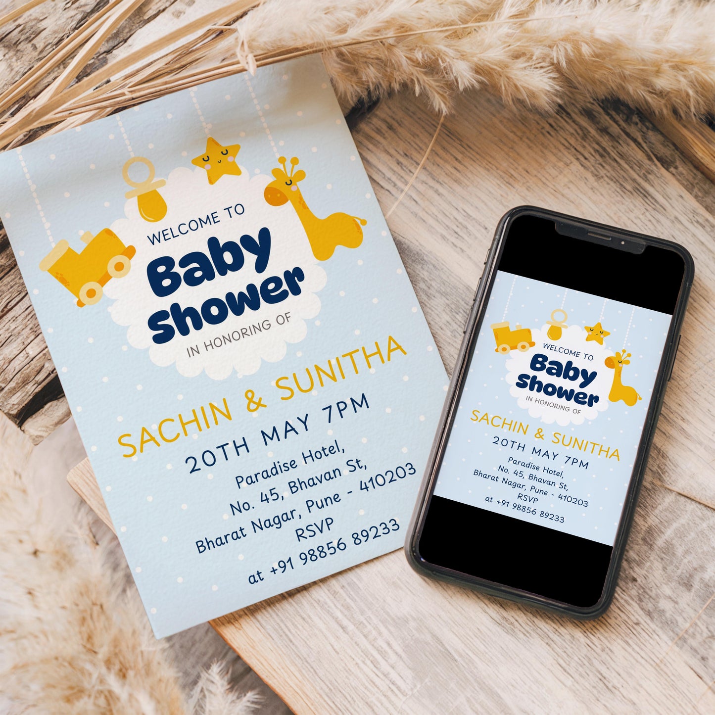 Fairy Baby Shower Invitation Template, Printable Invitation, Gender reveal, Evite, Digital Invite,– BS016