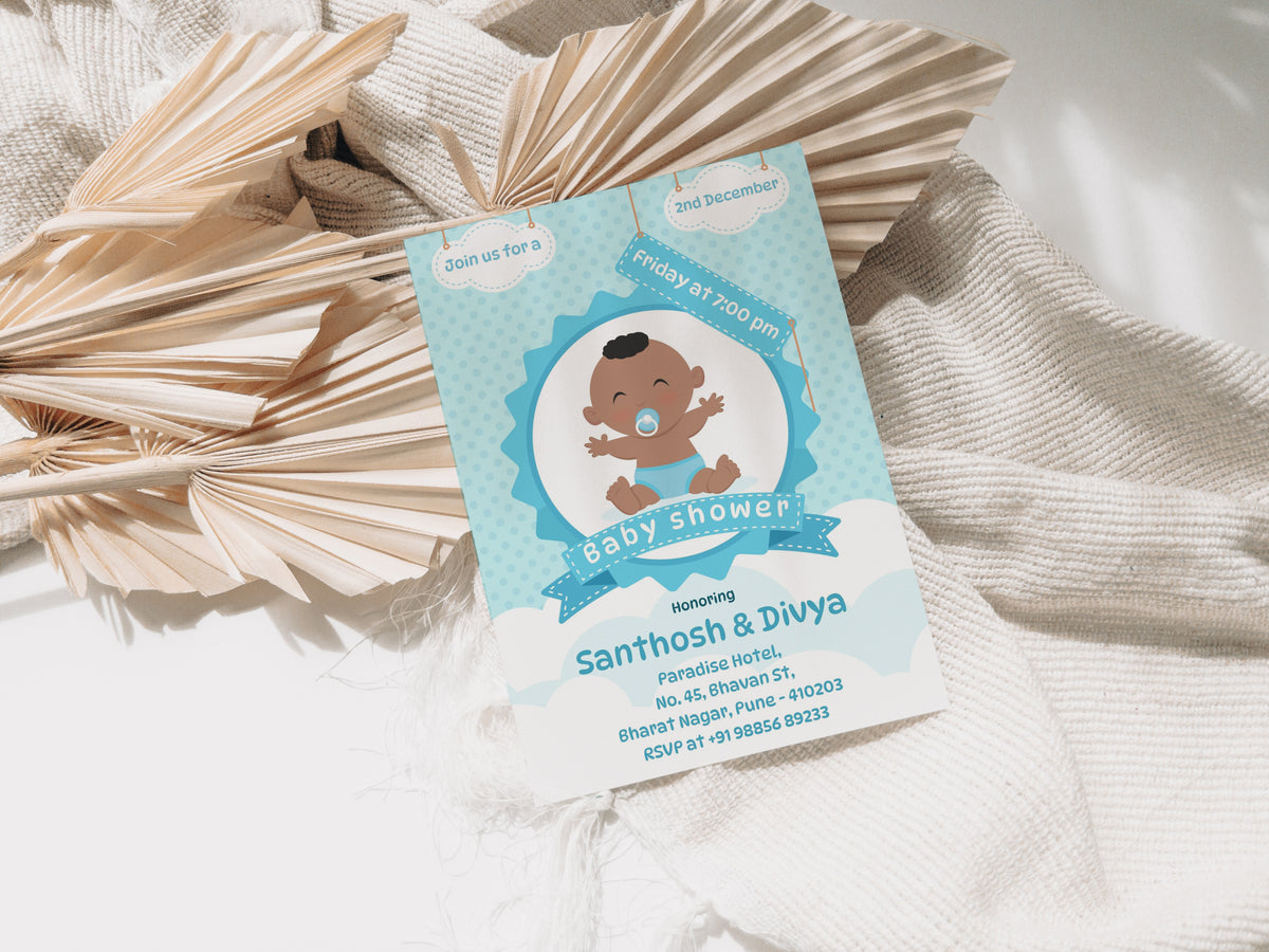 Cute Baby Shower Invitation Template, Printable Invitation, Gender reveal, Evite, Digital Invite,  – BS021