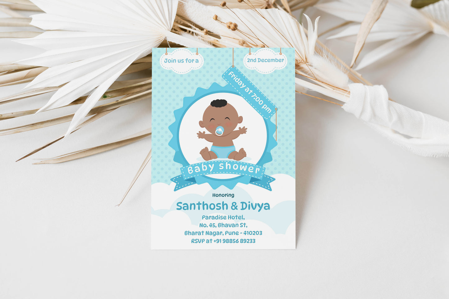 Cute Baby Shower Invitation Template, Printable Invitation, Gender reveal, Evite, Digital Invite,  – BS021