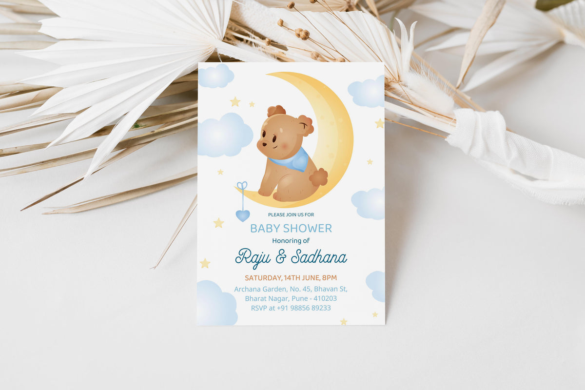 Puppy Baby Shower Invitation Template, Printable Invitation, Gender reveal, Evite, Digital Invite,  – BS032