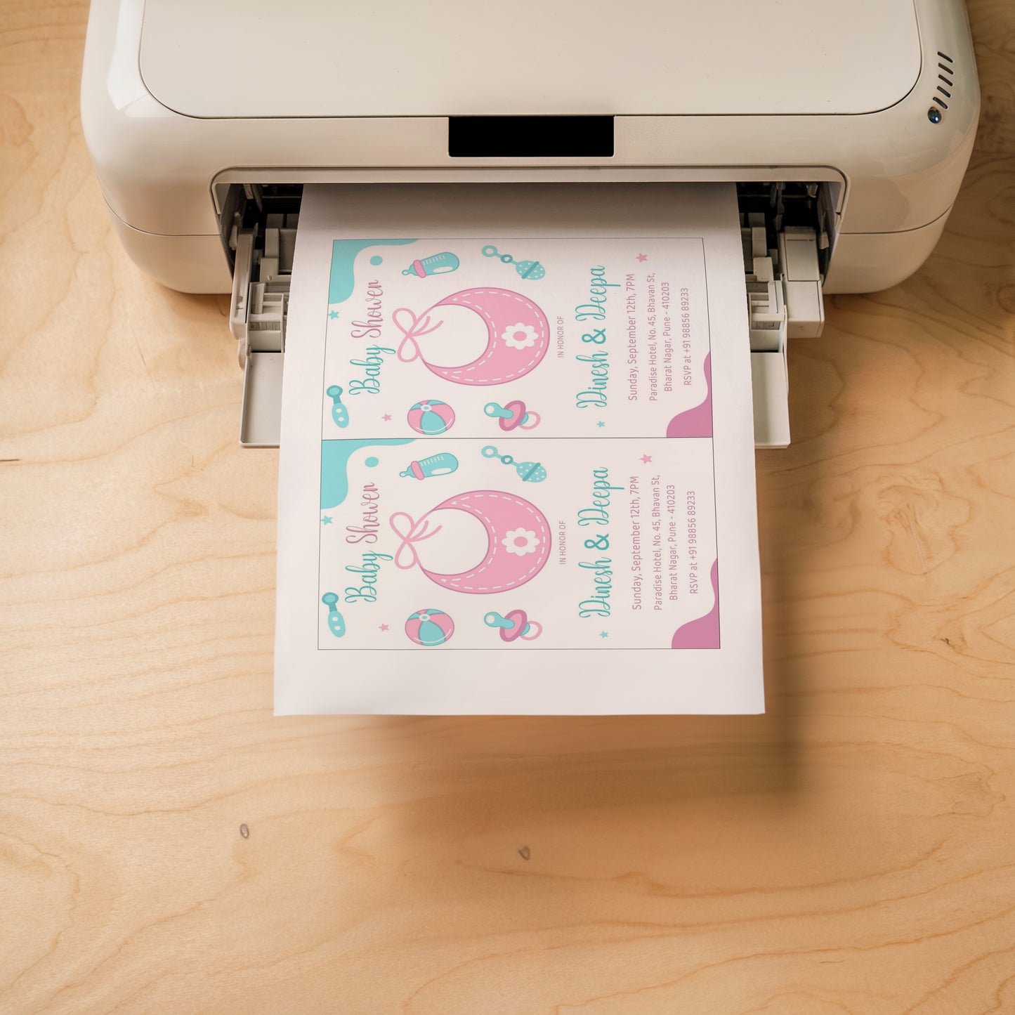 Apron Baby Shower Invitation Template, Printable Invitation, Gender reveal, Evite, Digital Invite, – BS045