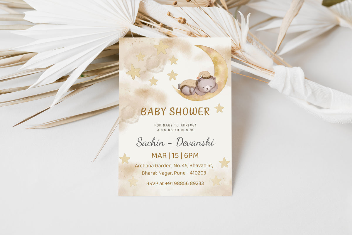 Bearly Baby Shower Invitation Template, Printable Invitation, Gender reveal, Evite, Digital Invite,  – BS054
