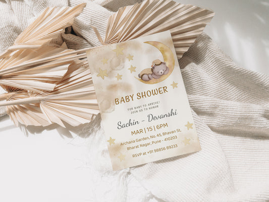 Bearly Baby Shower Invitation Template, Printable Invitation, Gender reveal, Evite, Digital Invite,  – BS054