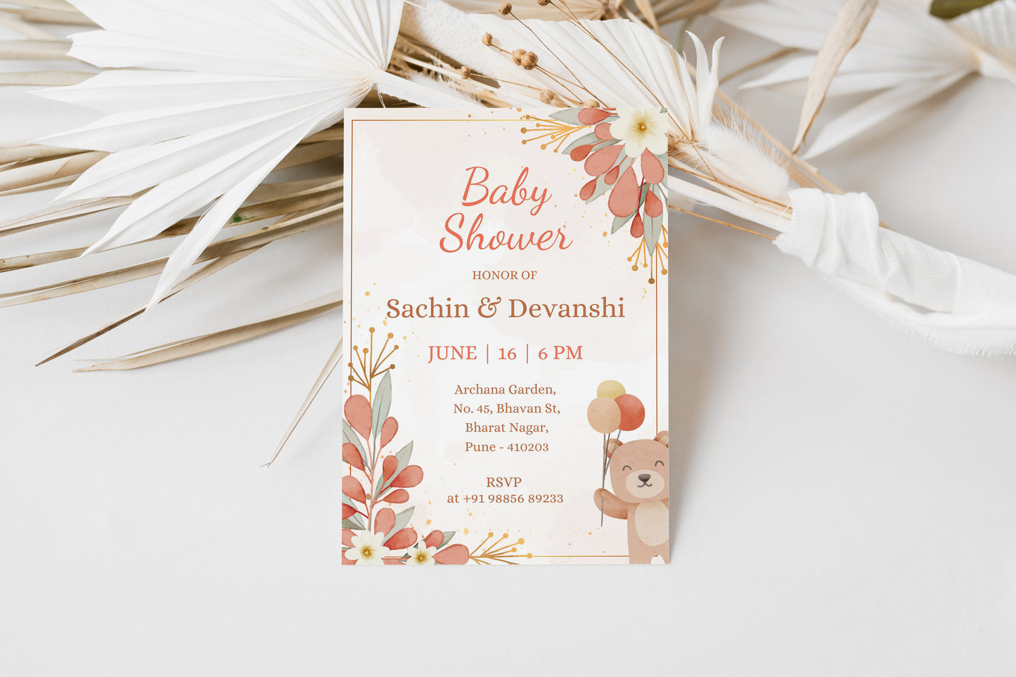 Daisy Baby Shower Invitation Template, Printable Invitation, Gender reveal, Evite, Digital Invite, BS064