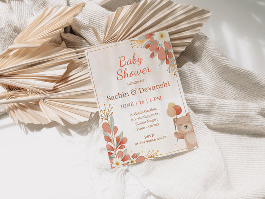 Daisy Baby Shower Invitation Template, Printable Invitation, Gender reveal, Evite, Digital Invite, BS064